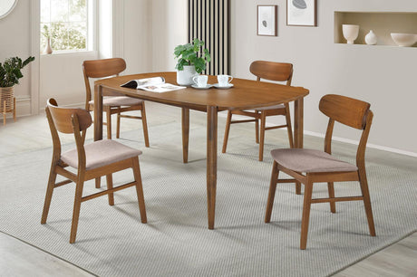 Dortch Walnut 5-Piece Oval Solid Wood Dining Set from Coaster - Luna Furniture