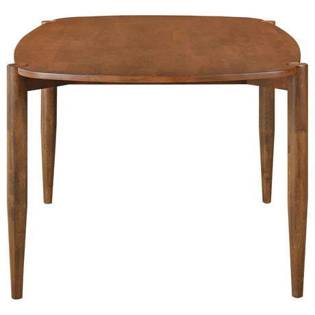 Dortch Walnut 5-Piece Oval Solid Wood Dining Set from Coaster - Luna Furniture