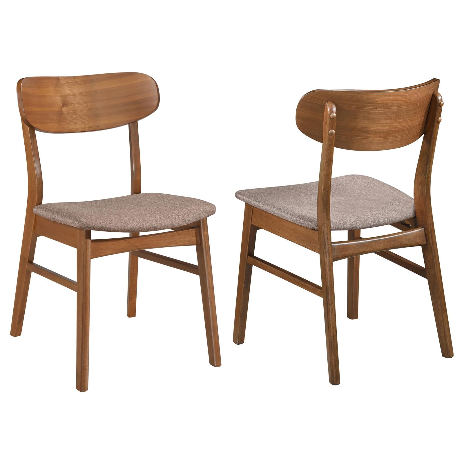 Dortch Dining Side Chair Walnut and Brown (Set of 2) - Luna Furniture