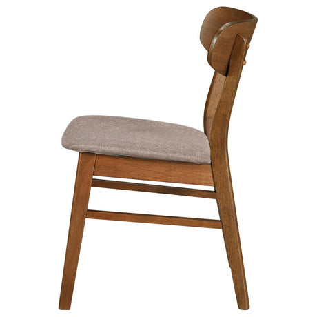 Dortch Walnut and Brown Dining Side Chair, Set of 2 from Coaster - Luna Furniture