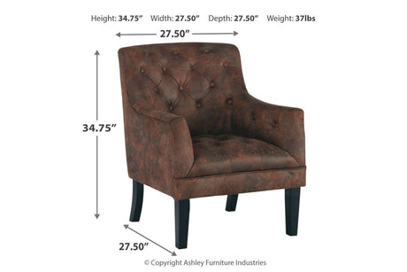 Drakelle Mahogany Accent Chair from Ashley - Luna Furniture
