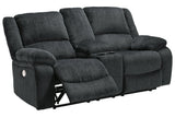 Draycoll Slate Power Reclining Loveseat with Console from Ashley - Luna Furniture