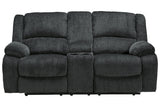 Draycoll Slate Reclining Loveseat with Console from Ashley - Luna Furniture