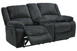Draycoll Slate Reclining Loveseat with Console from Ashley - Luna Furniture