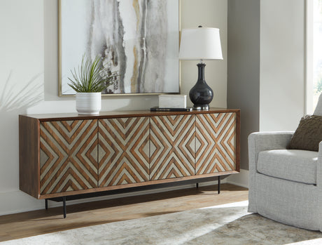 Dreggan Brown/Gold Finish Accent Cabinet from Ashley - Luna Furniture