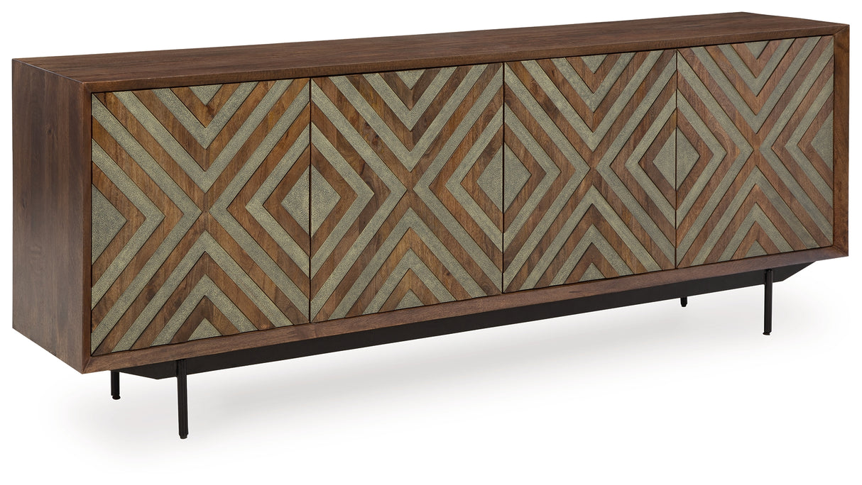 Dreggan Brown/Gold Finish Accent Cabinet from Ashley - Luna Furniture