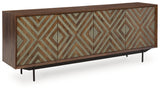 Dreggan Brown/Gold Finish Accent Cabinet from Ashley - Luna Furniture