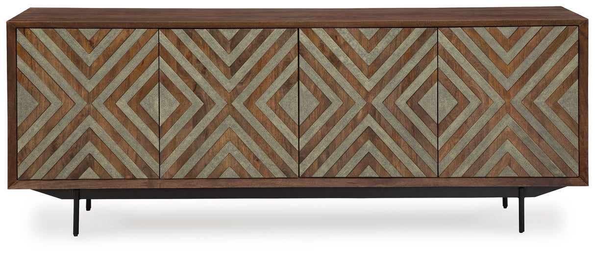 Dreggan Brown/Gold Finish Accent Cabinet from Ashley - Luna Furniture