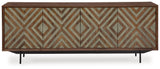 Dreggan Brown/Gold Finish Accent Cabinet from Ashley - Luna Furniture