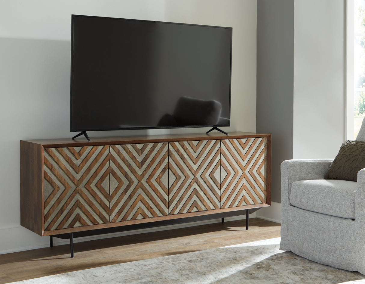 Dreggan Brown/Gold Finish Accent Cabinet from Ashley - Luna Furniture