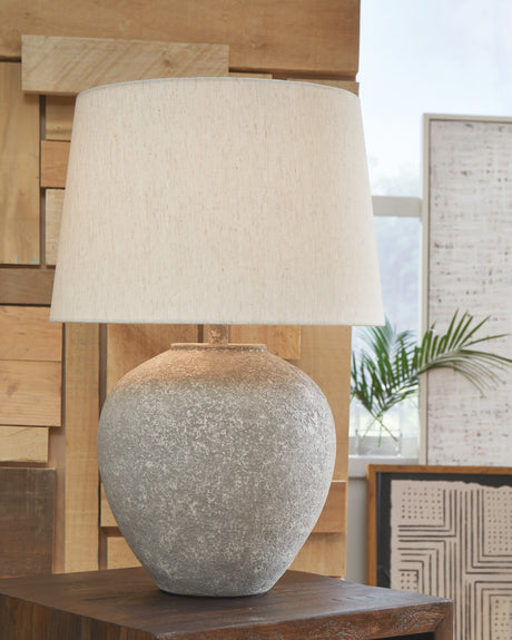 Dreward Distressed Gray Table Lamp from Ashley - Luna Furniture