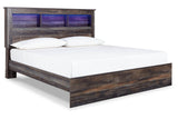 Drystan Multi King LED Bookcase Panel Bed from Ashley - Luna Furniture