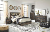 Drystan Multi LED Bookcase Panel Bedroom Set from Ashley - Luna Furniture