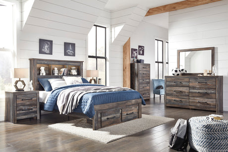 Drystan Multi LED Bookcase Storage Youth Panel Bedroom Set from Ashley - Luna Furniture