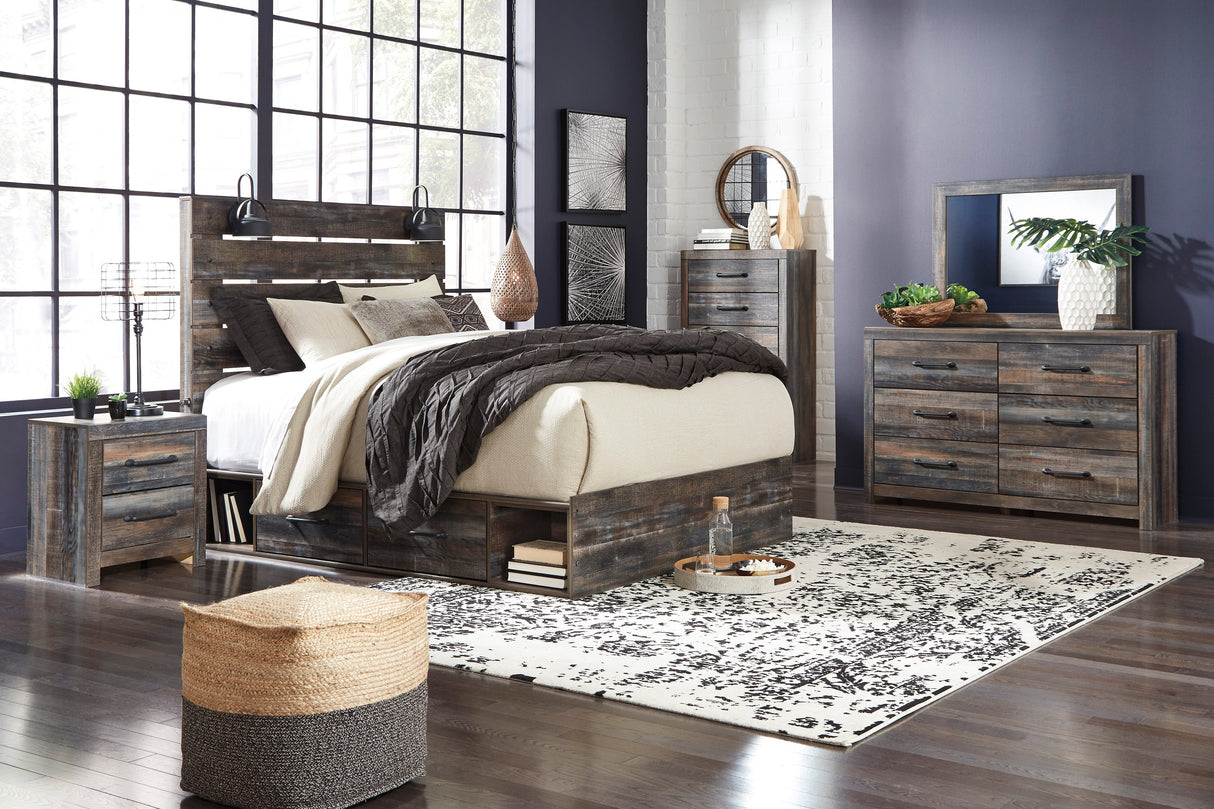 Drystan Multi LED Storage Platform Bedroom Set with 2 Drawers from Ashley - Luna Furniture