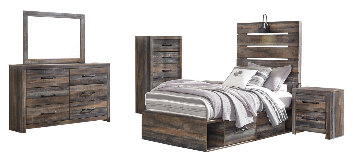 Drystan Multi LED Storage Youth Platform Bedroom Set with 2 Drawers from Ashley - Luna Furniture