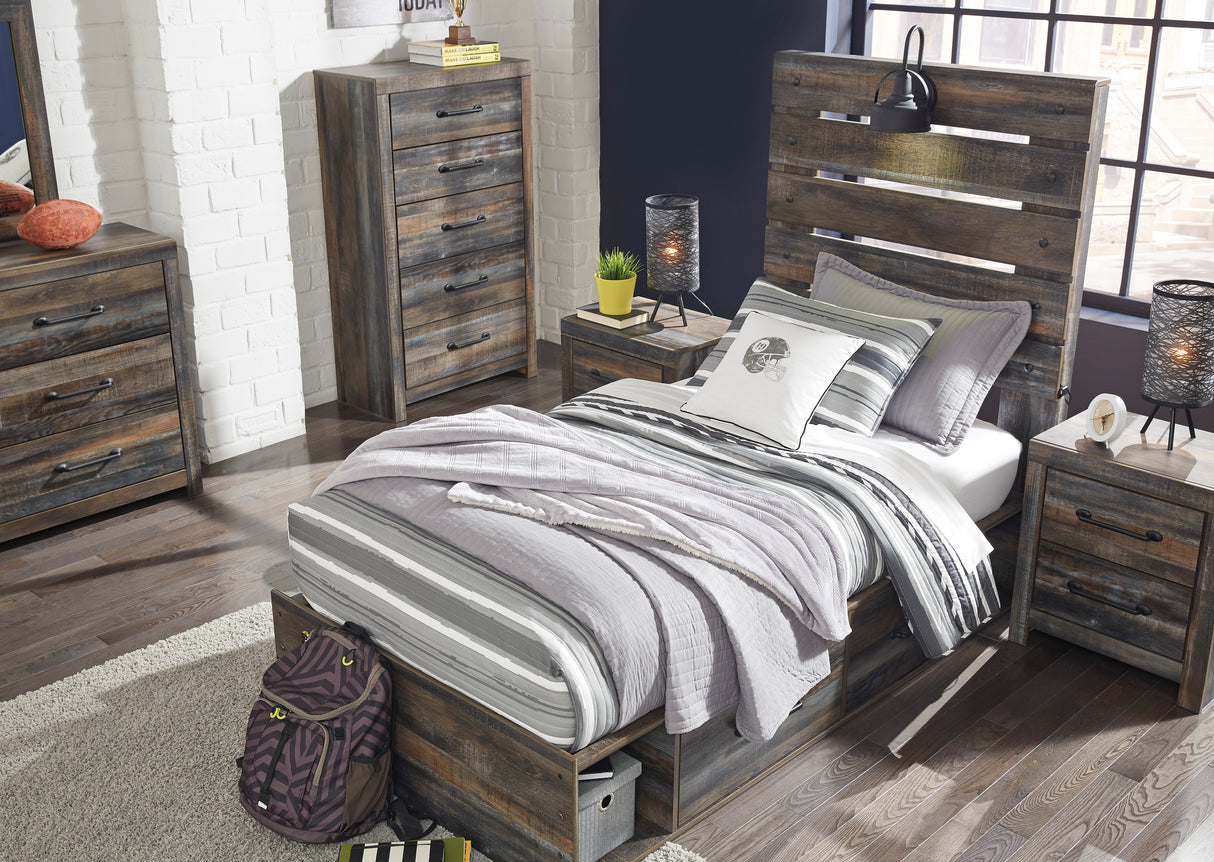 Drystan Multi LED Storage Youth Platform Bedroom Set with 4 Drawers from Ashley - Luna Furniture