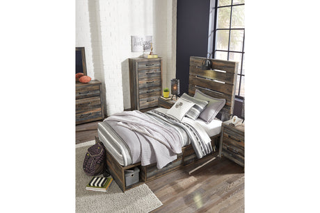Drystan Multi LED Twin Storage Platform Bed with 2 Drawers from Ashley Furniture - Luna Furniture