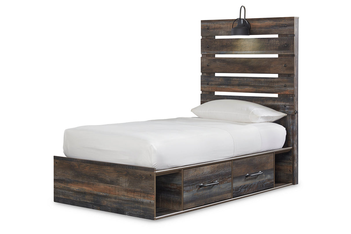 Drystan Multi LED Twin Storage Platform Bed with 4 Drawers from Ashley - Luna Furniture