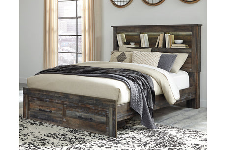 Drystan Multi Queen LED Bookcase Storage Panel Bed from Ashley - Luna Furniture