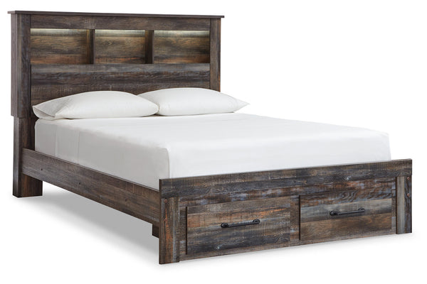 Drystan Multi Queen LED Bookcase Storage Panel Bed