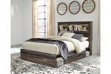 Drystan Multi Queen LED Bookcase Storage Platform Bed with 2 Drawers from Ashley - Luna Furniture