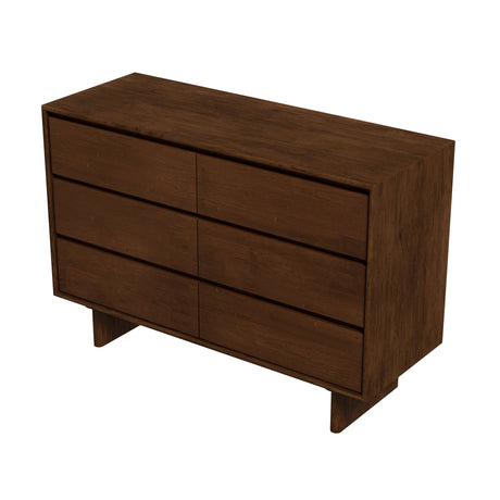 Dubrovnik Mid Century Modern Walnut Dresser With 6 Drawers from Ashcroft Furniture - Luna Furniture
