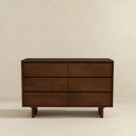 Dubrovnik Mid Century Modern Walnut Dresser With 6 Drawers from Ashcroft Furniture - Luna Furniture