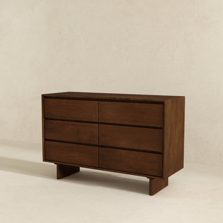 Dubrovnik Mid Century Modern Walnut Dresser With 6 Drawers from Ashcroft Furniture - Luna Furniture