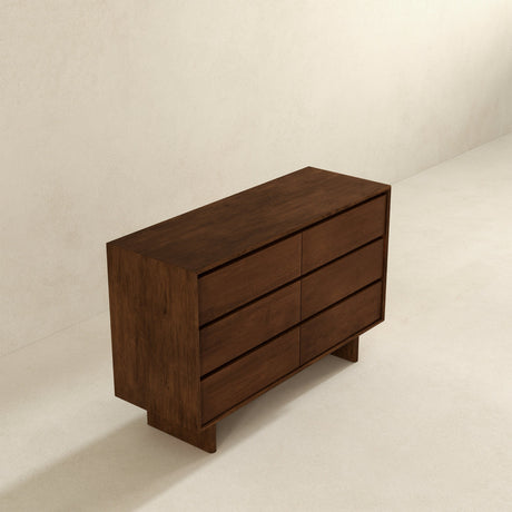 Dubrovnik Mid Century Modern Walnut Dresser With 6 Drawers from Ashcroft Furniture - Luna Furniture