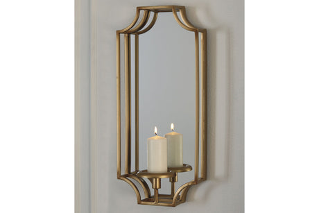 Dumi Gold Finish Wall Sconce from Ashley - Luna Furniture