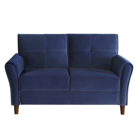 Dunleith Blue Velvet Loveseat from Homelegance - Luna Furniture