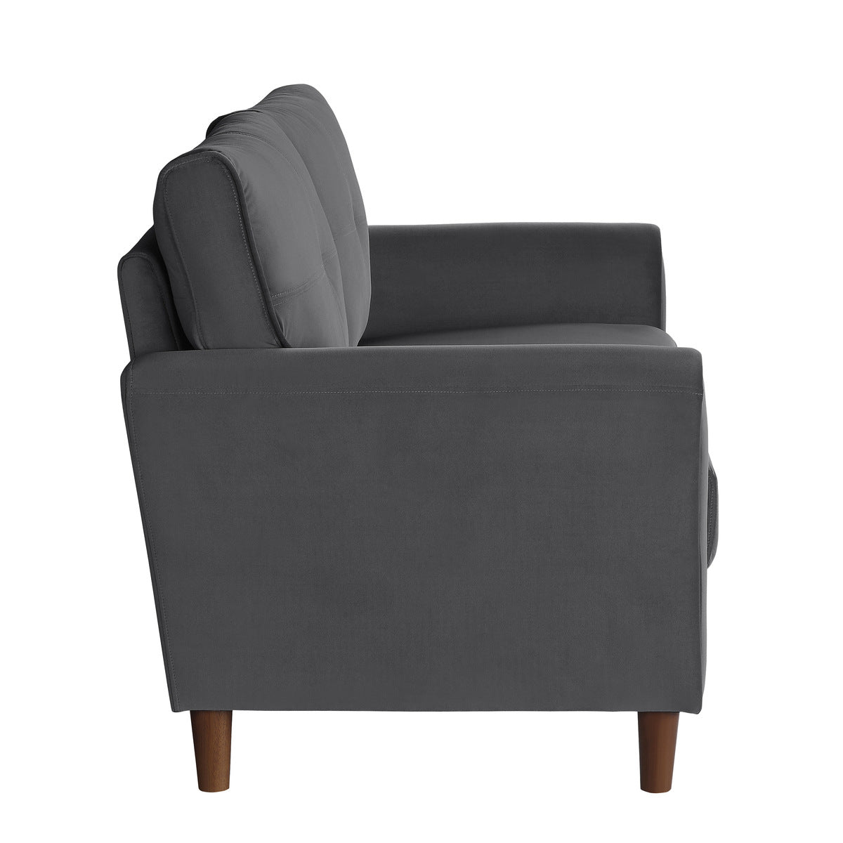 Dunleith Charcoal Gray Velvet Loveseat from Homelegance - Luna Furniture