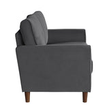 Dunleith Charcoal Gray Velvet Loveseat from Homelegance - Luna Furniture