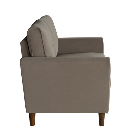 Dunleith Light Brown Velvet Loveseat from Homelegance - Luna Furniture