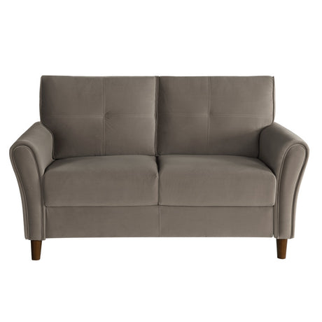 Dunleith Light Brown Velvet Loveseat from Homelegance - Luna Furniture