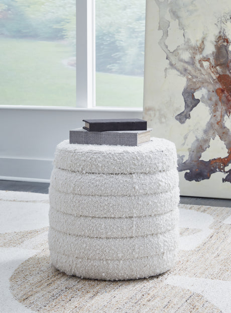 Duntler Ivory Storage Ottoman from Ashley - Luna Furniture
