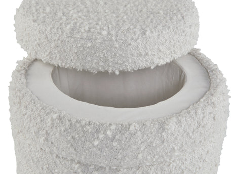 Duntler Ivory Storage Ottoman from Ashley - Luna Furniture