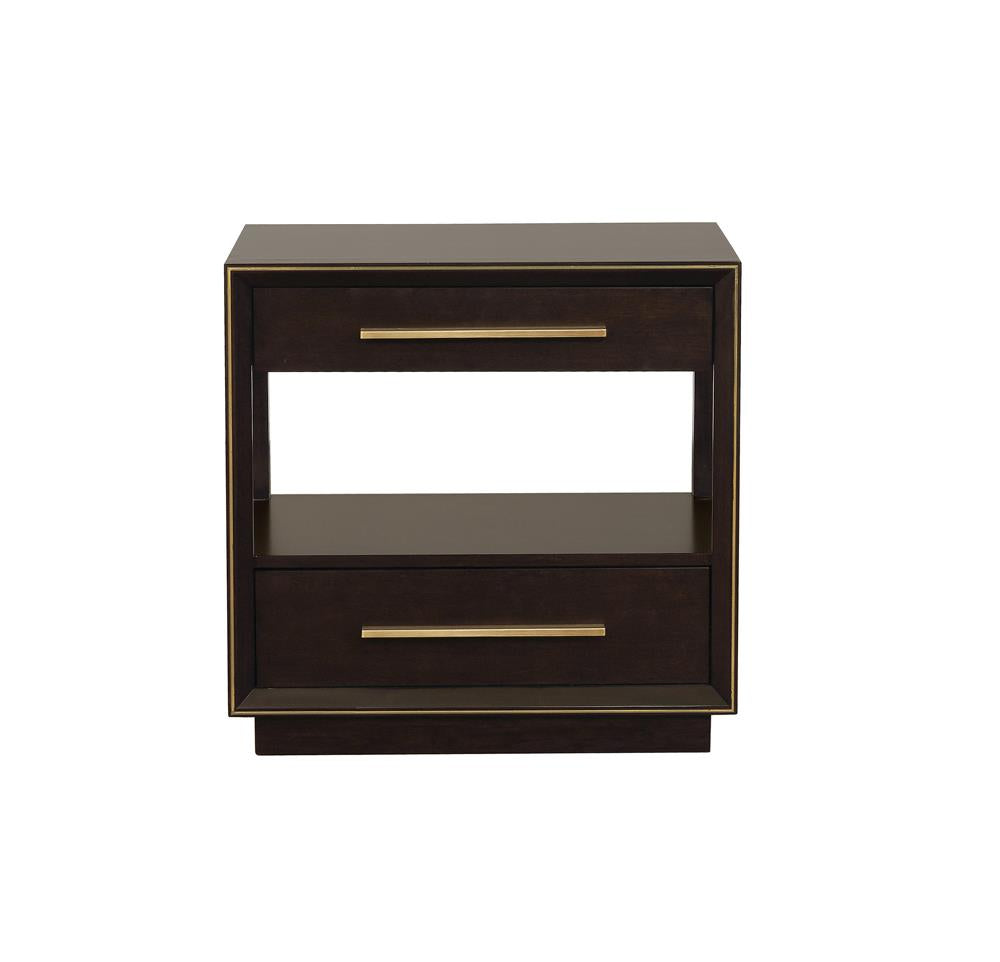 Durango Smoked Peppercorn 2-Drawer Nightstand from Coaster - Luna Furniture