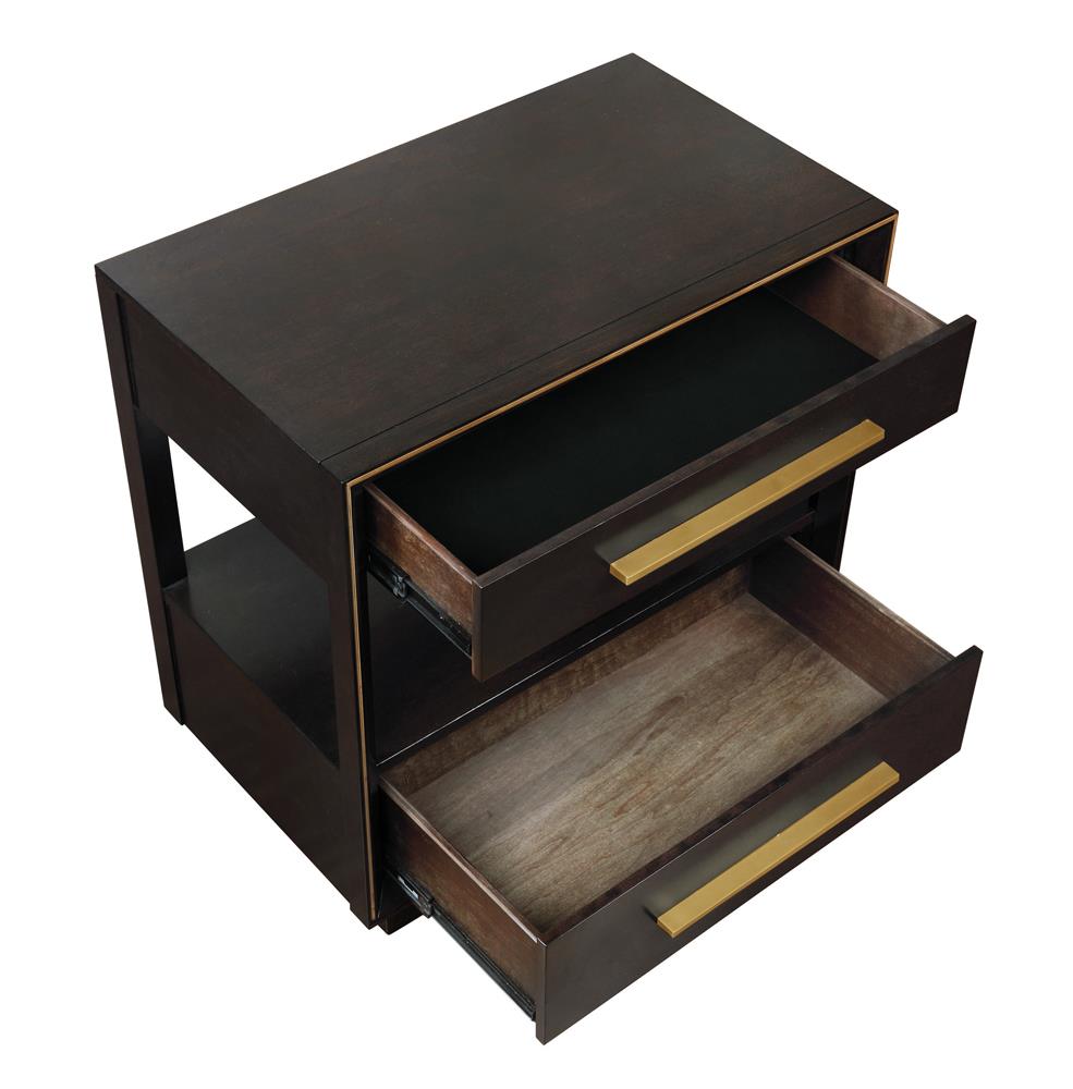 Durango Smoked Peppercorn 2-Drawer Nightstand from Coaster - Luna Furniture