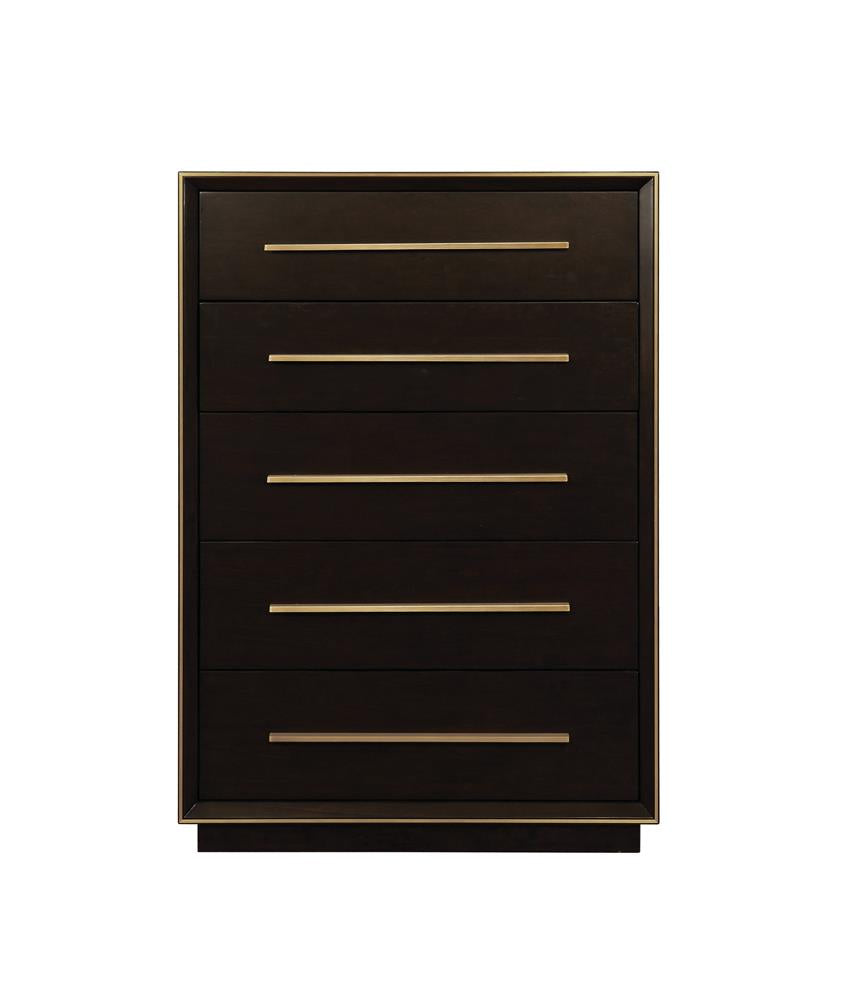Durango Smoked Peppercorn 5-Drawer Chest from Coaster - Luna Furniture