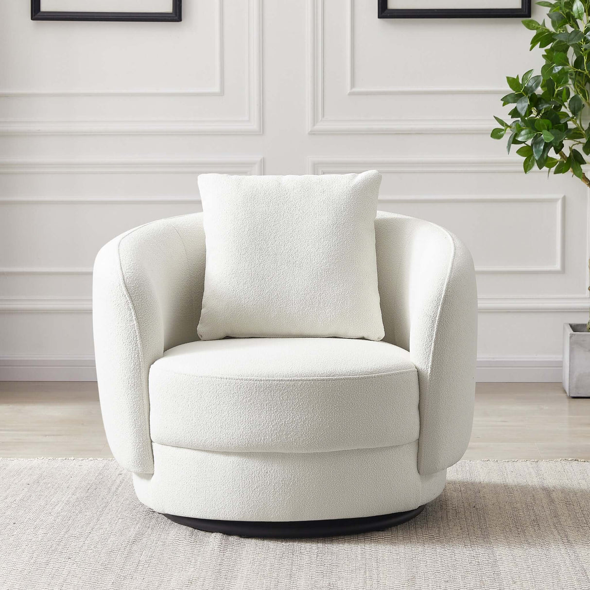 Dylan Cream Boucle Lounge Chair from Midinmod - Luna Furniture