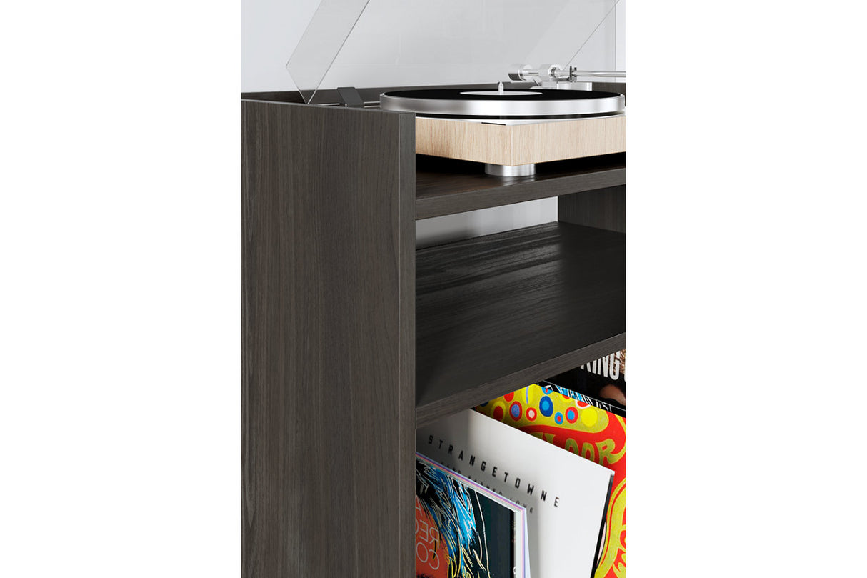 Brymont Dark Gray Turntable Accent Console