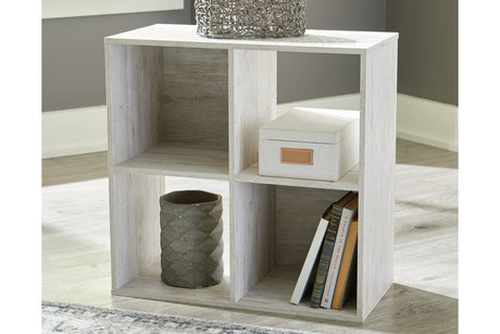 Paxberry Whitewash Four Cube Organizer -  - Luna Furniture