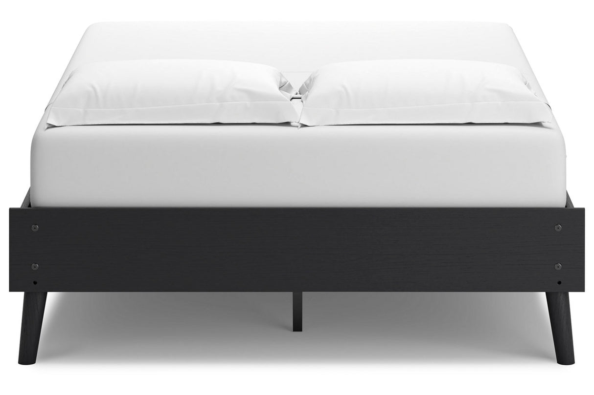 Charlang Black Full Platform Bed - Ashley - Luna Furniture