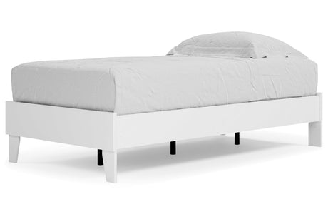 Piperton White Twin Platform Base Bed from Ashley - Luna Furniture
