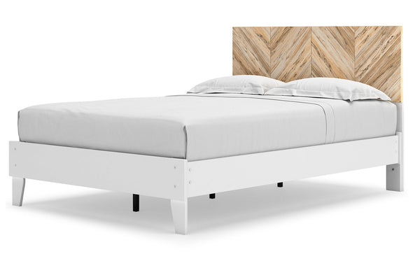 Piperton Two-tone Brown/White Full Panel Platform Bed