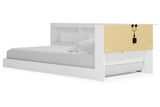 Piperton White Twin Bookcase Corner Storage Bed from Ashley - Luna Furniture