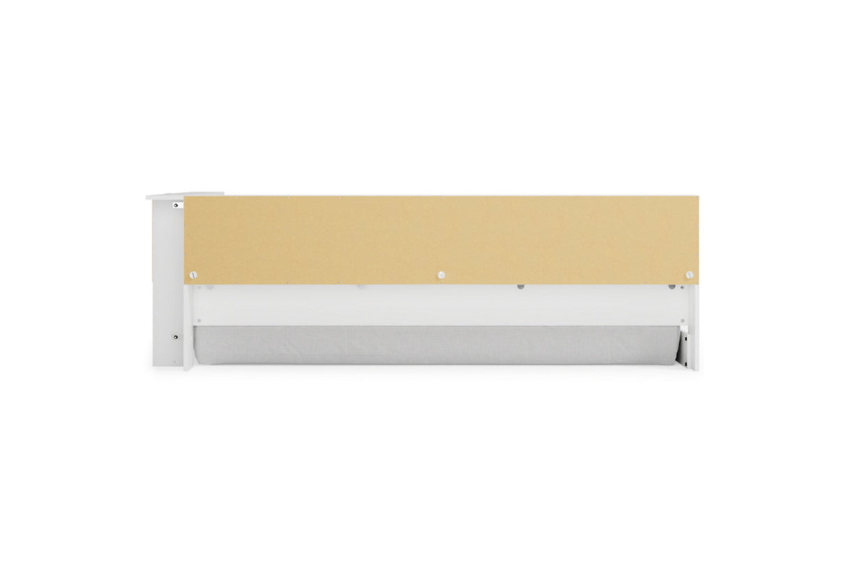 Piperton White Twin Bookcase Corner Storage Bed from Ashley - Luna Furniture