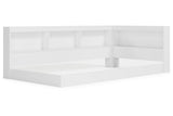 Piperton White Twin Bookcase Corner Storage Bed from Ashley - Luna Furniture